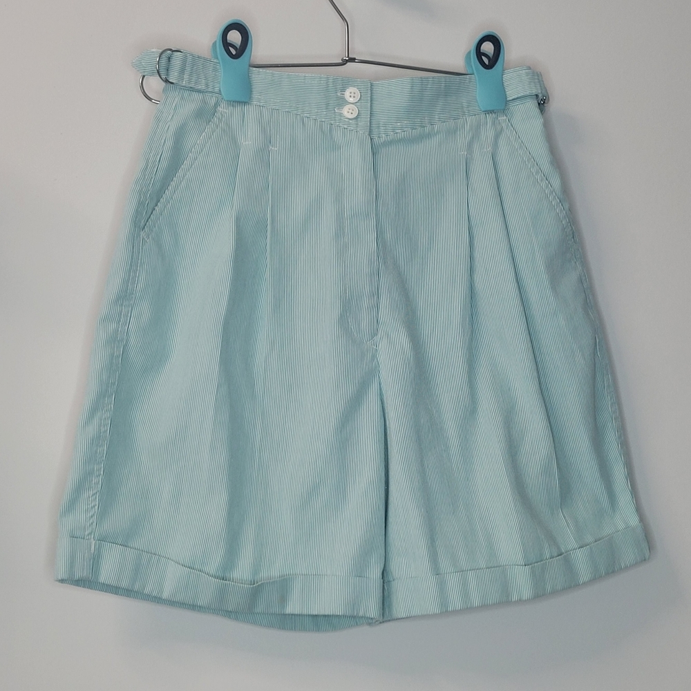 Vintage Izod Club Teal White Mom Super High Waisted Shorts Coastal Grandma 10